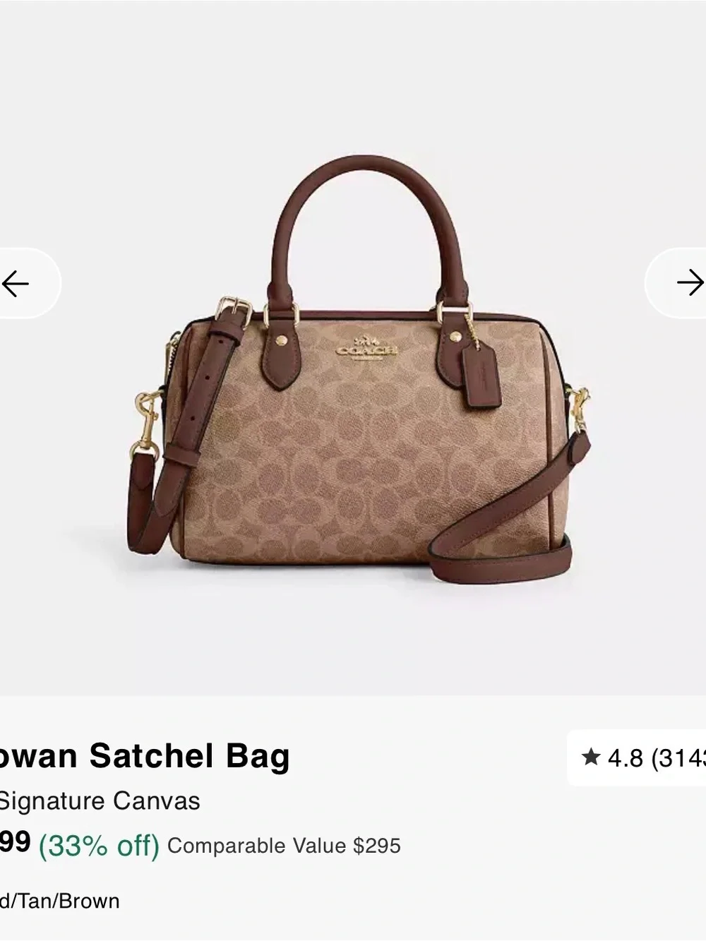 Coach rowan satchel